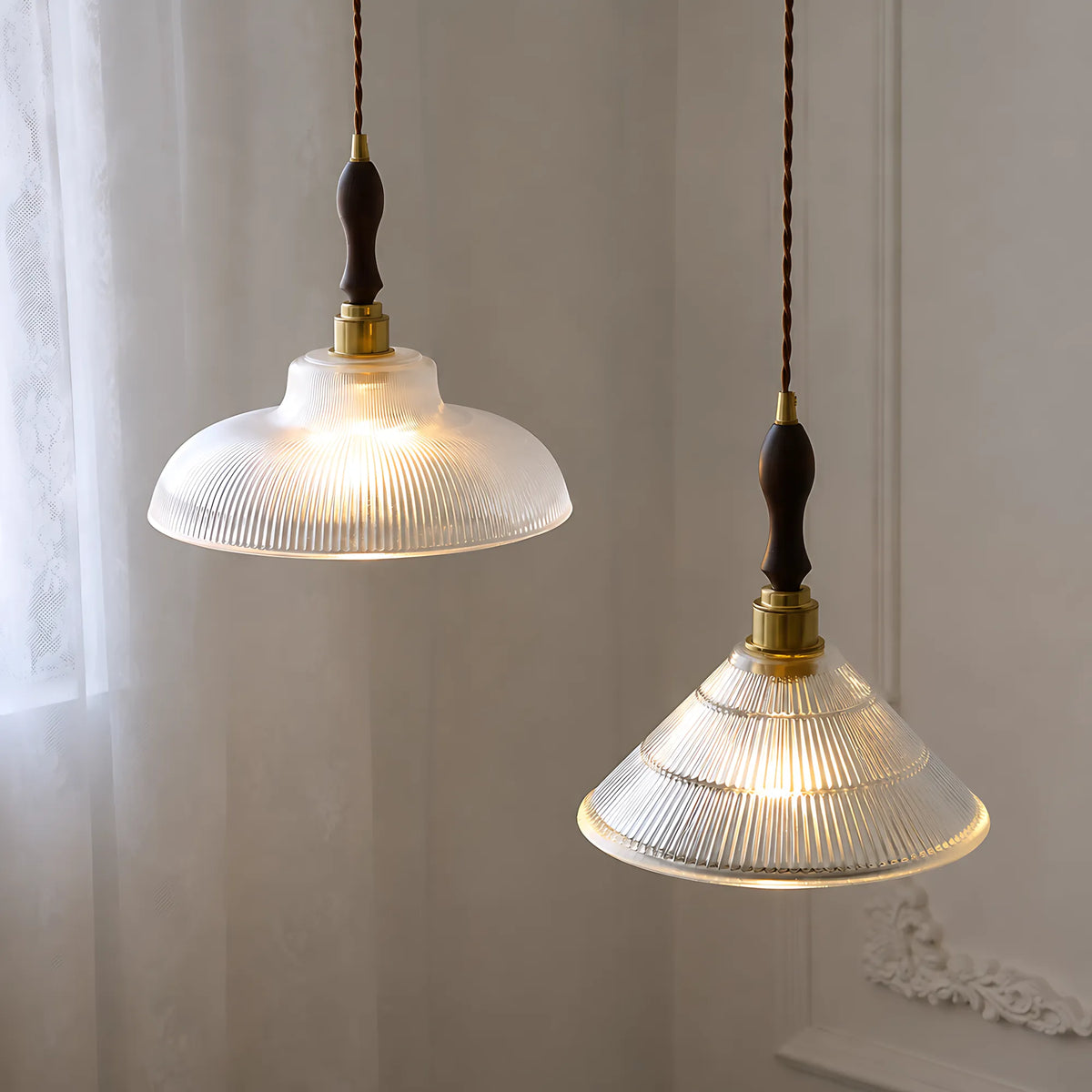 Rivelle  Ribbed Glass Pendant Light