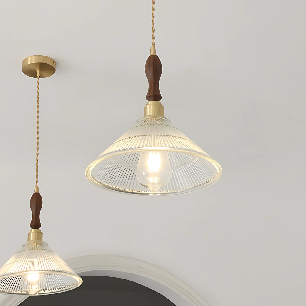 Rivelle  Ribbed Glass Pendant Light