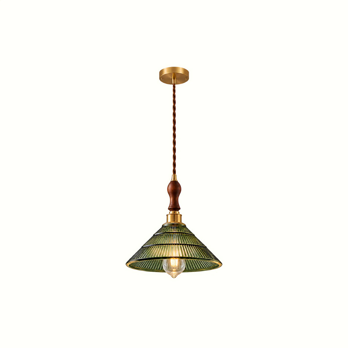 Rivelle  Ribbed Glass Pendant Light