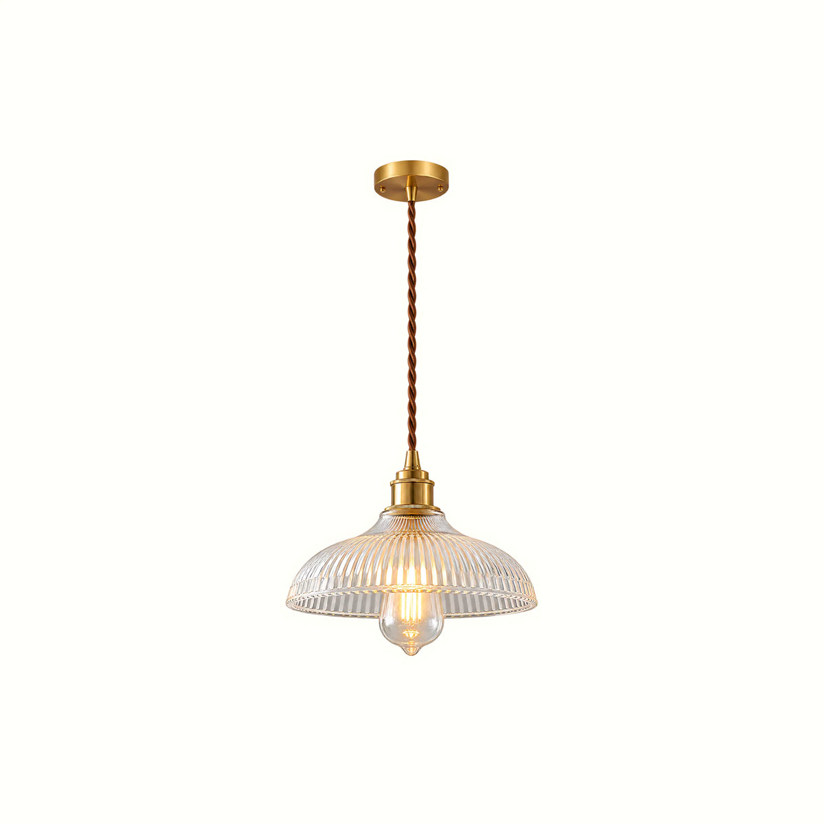 Rivelle  Ribbed Glass Pendant Light