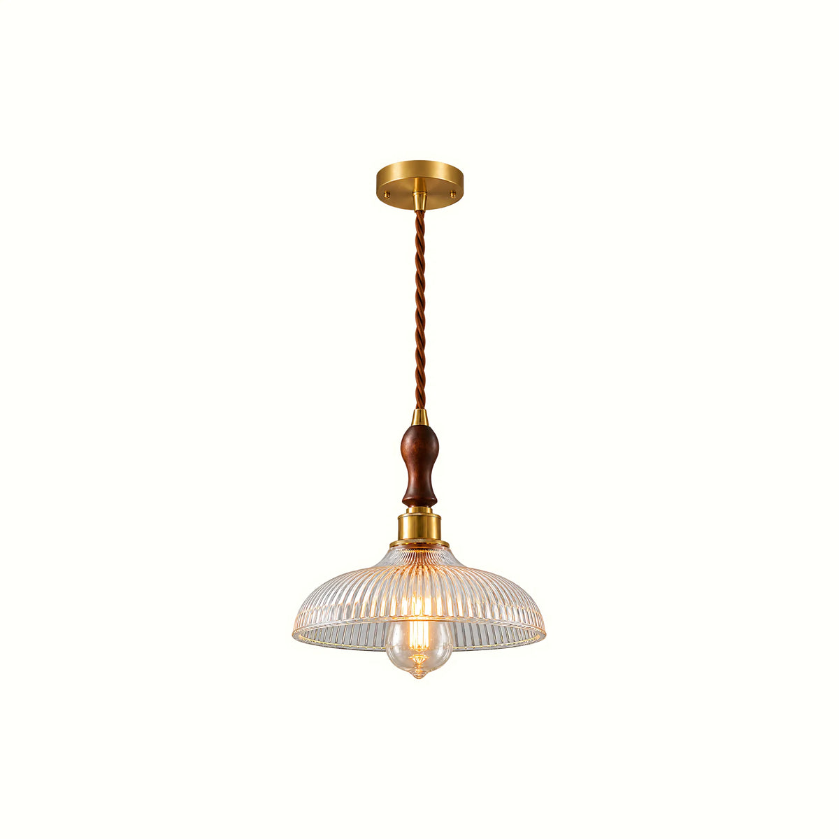 Rivelle  Ribbed Glass Pendant Light