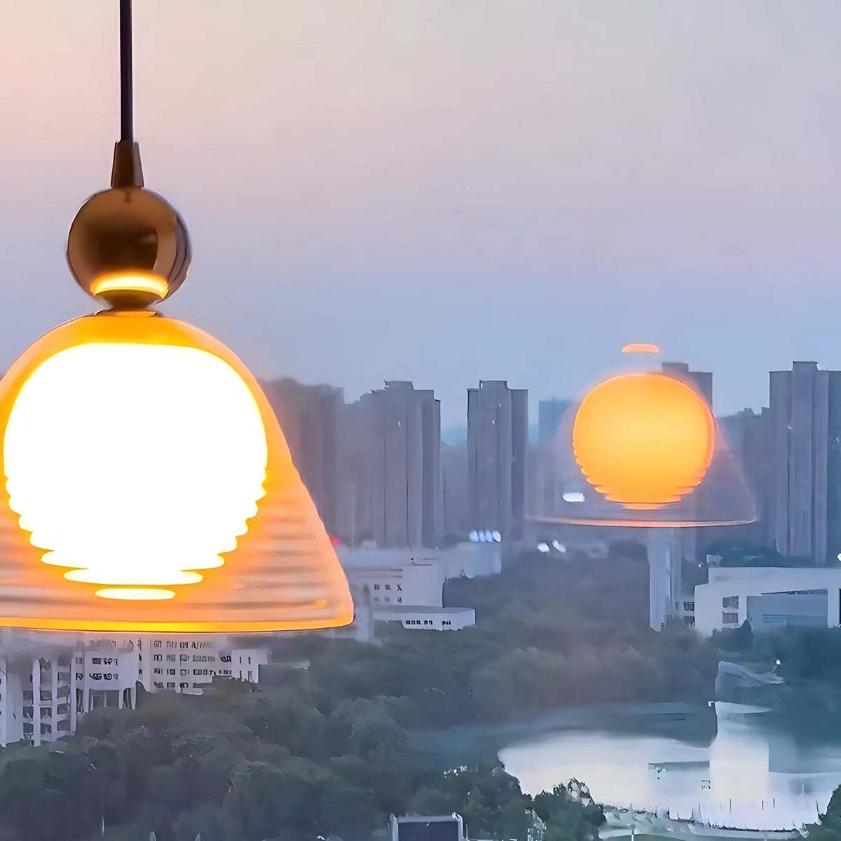 Sunset Ripple Glass Pendant Light