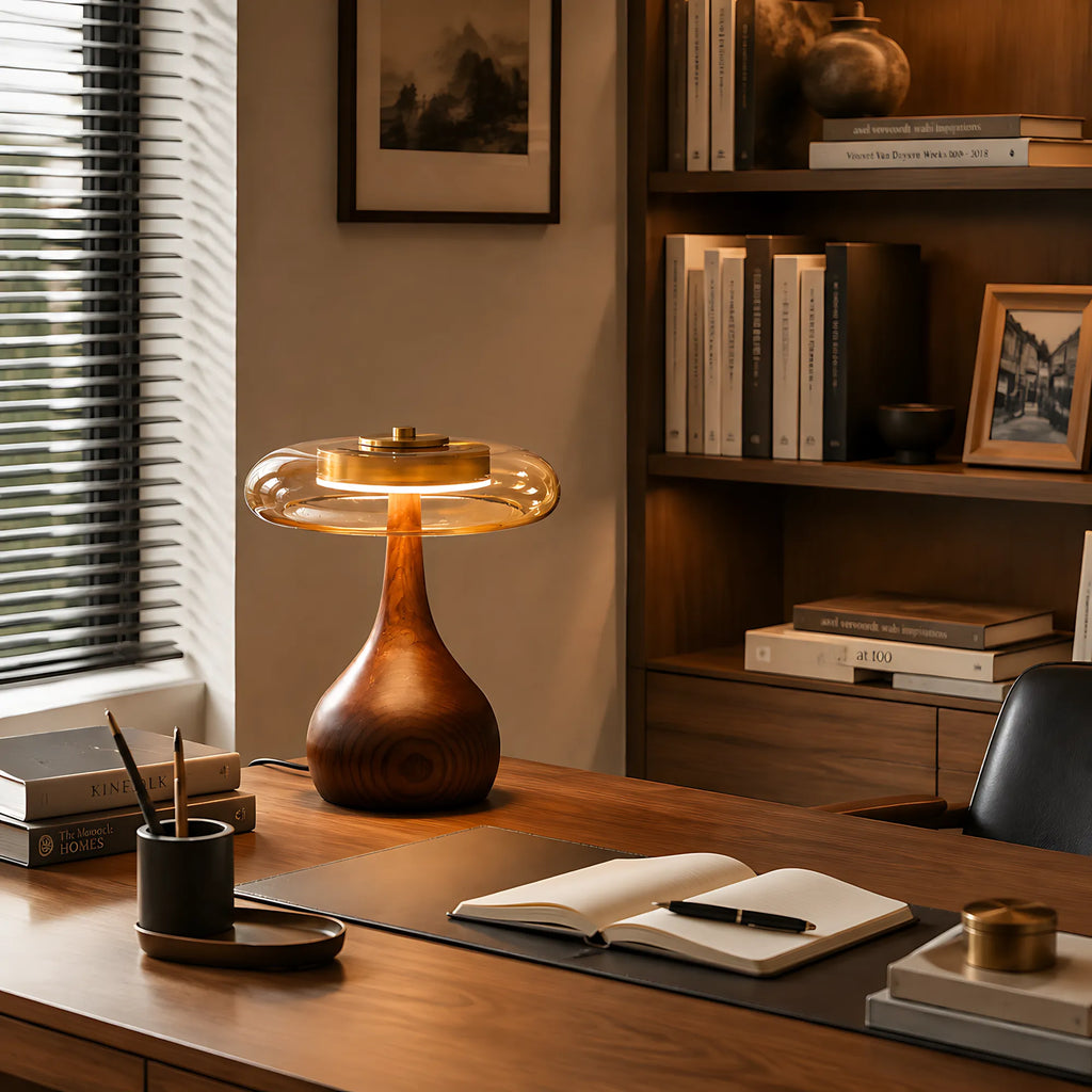 Tavero Wood Glass Table Lamp