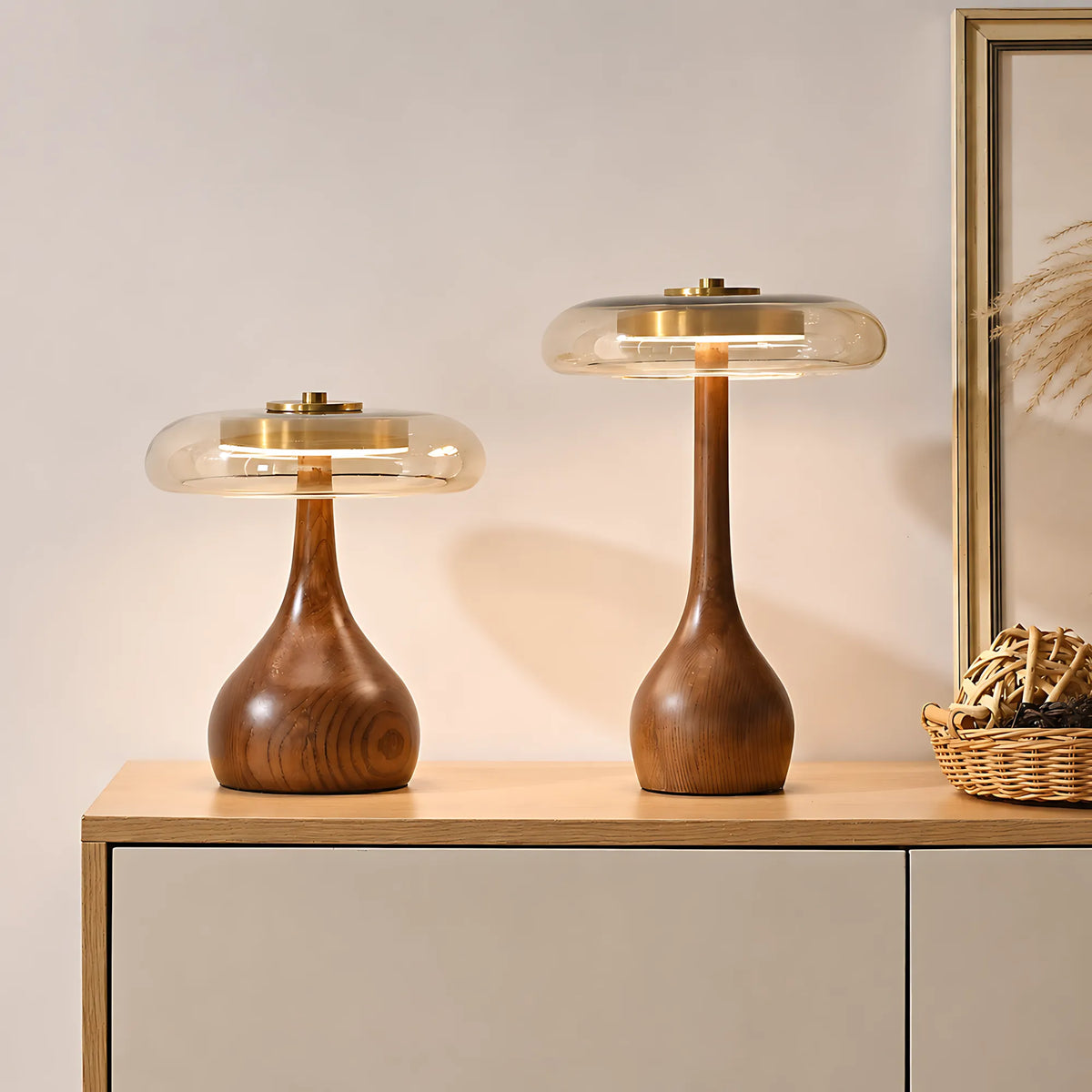 Tavero Wood Glass Table Lamp