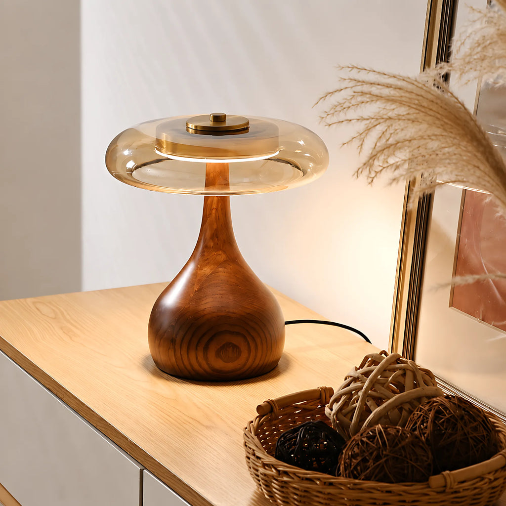 Tavero Wood Glass Table Lamp