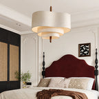 Triple-Tier Linen Pendant Light