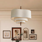 Triple-Tier Linen Pendant Light