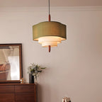 Triple-Tier Linen Pendant Light