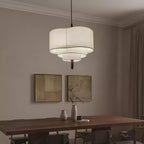 Triple-Tier Linen Pendant Light