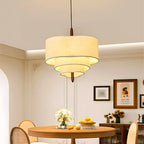 Triple-Tier Linen Pendant Light
