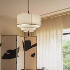 Triple-Tier Linen Pendant Light