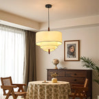 Triple-Tier Linen Pendant Light