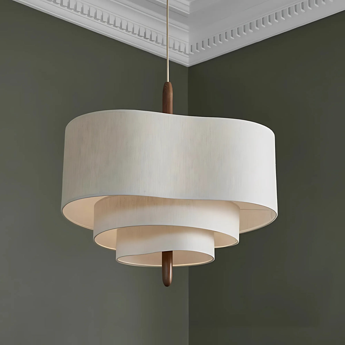 Triple-Tier Linen Pendant Light