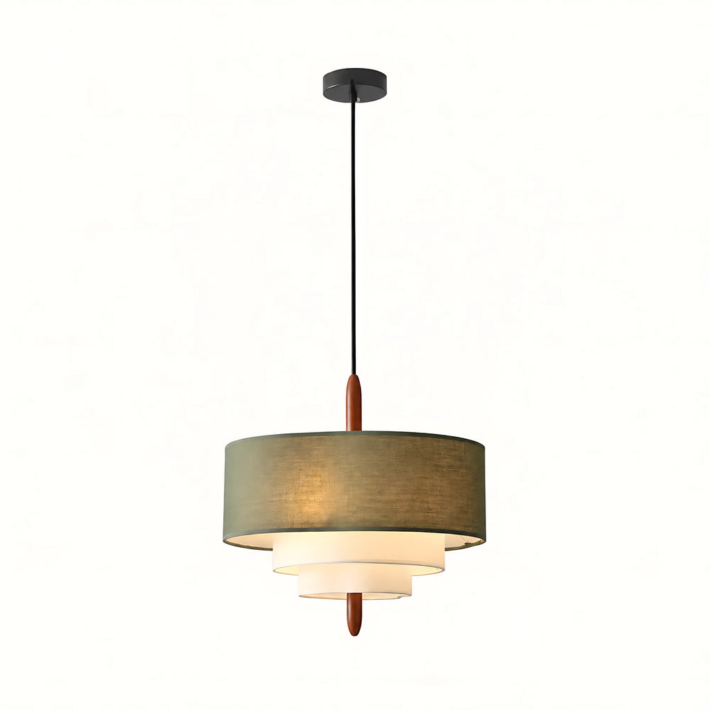 Triple-Tier Linen Pendant Light