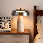 Valtiera Yellow Travertine Glass Table Lamp