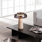 Valtiera Yellow Travertine Glass Table Lamp