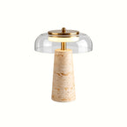 Valtiera Yellow Travertine Glass Table Lamp