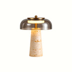 Valtiera Yellow Travertine Glass Table Lamp