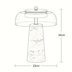 Valtiera Yellow Travertine Glass Table Lamp