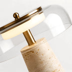 Valtiera Yellow Travertine Glass Table Lamp