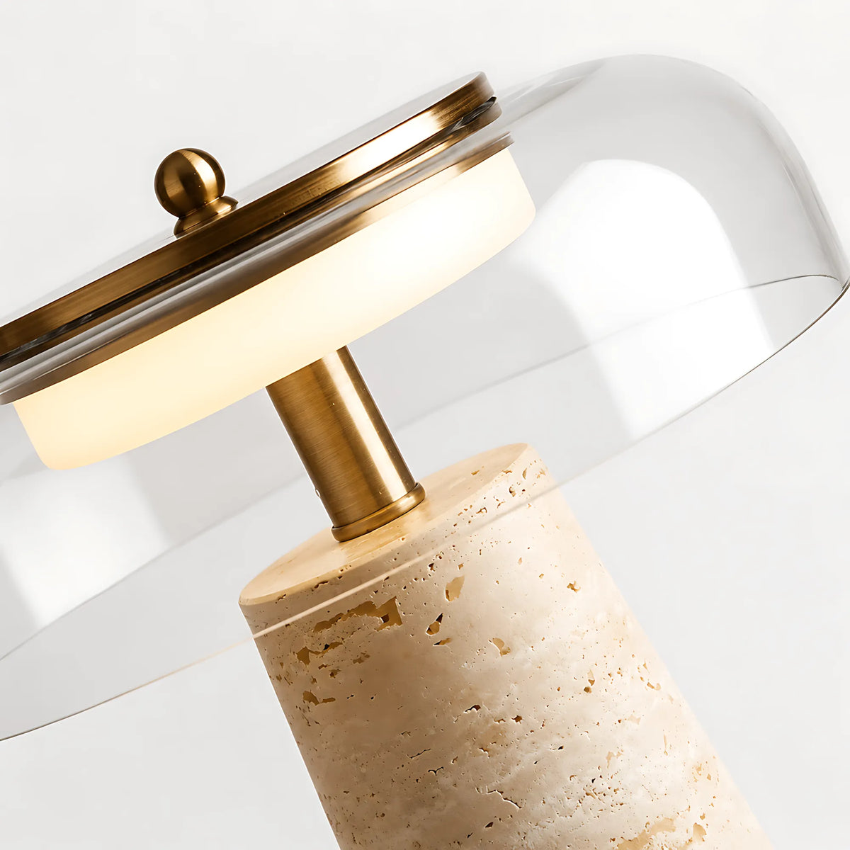 Valtiera Yellow Travertine Glass Table Lamp