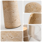 Valtiera Yellow Travertine Glass Table Lamp