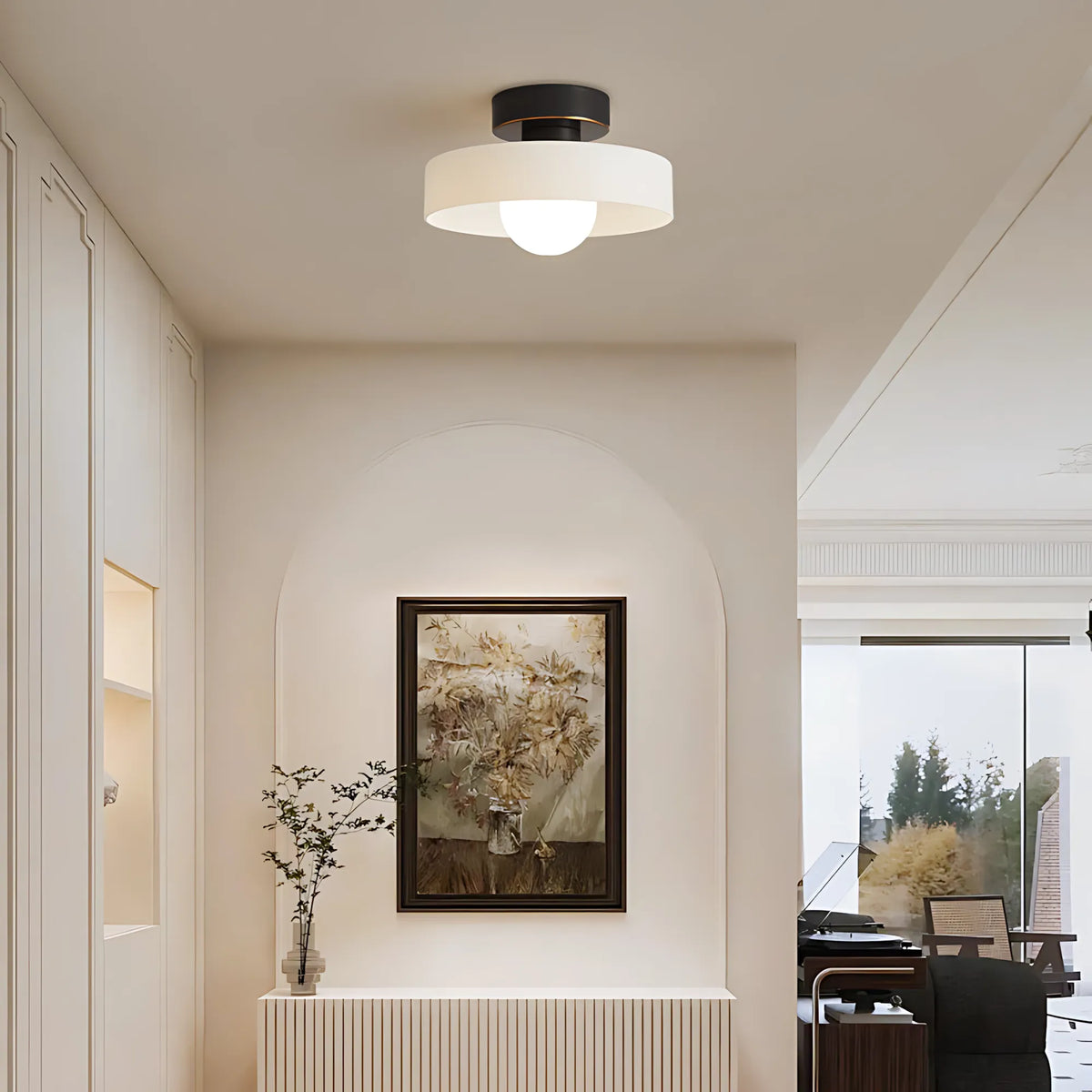 Vela Low-Profile Glass Ceiling Light