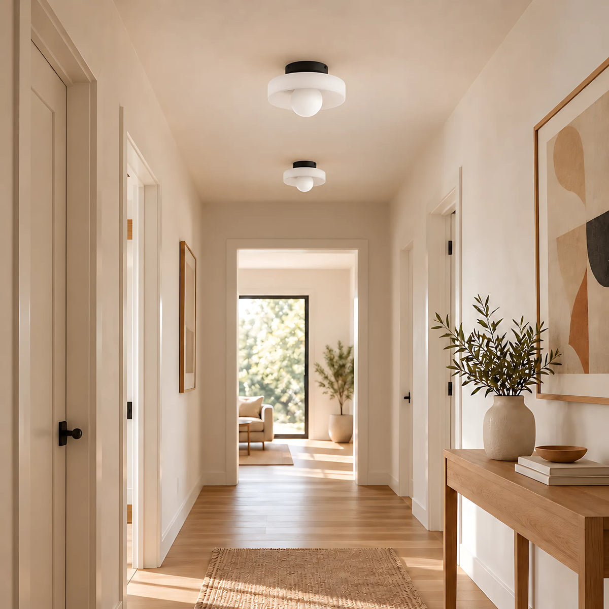Vela Low-Profile Glass Ceiling Light