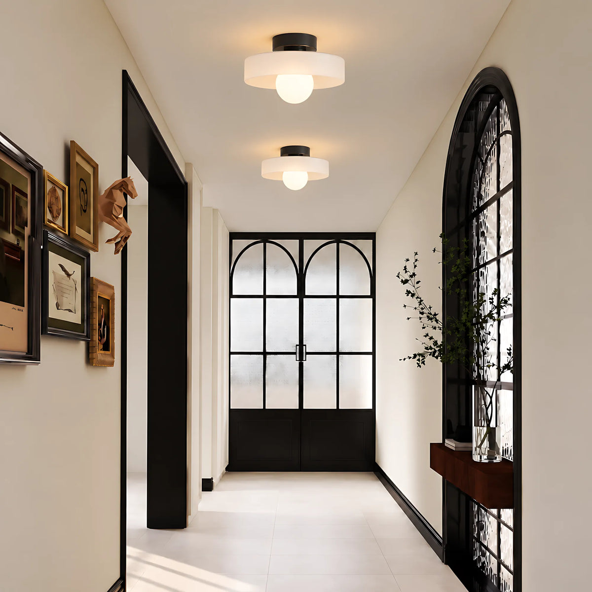 Vela Low-Profile Glass Ceiling Light