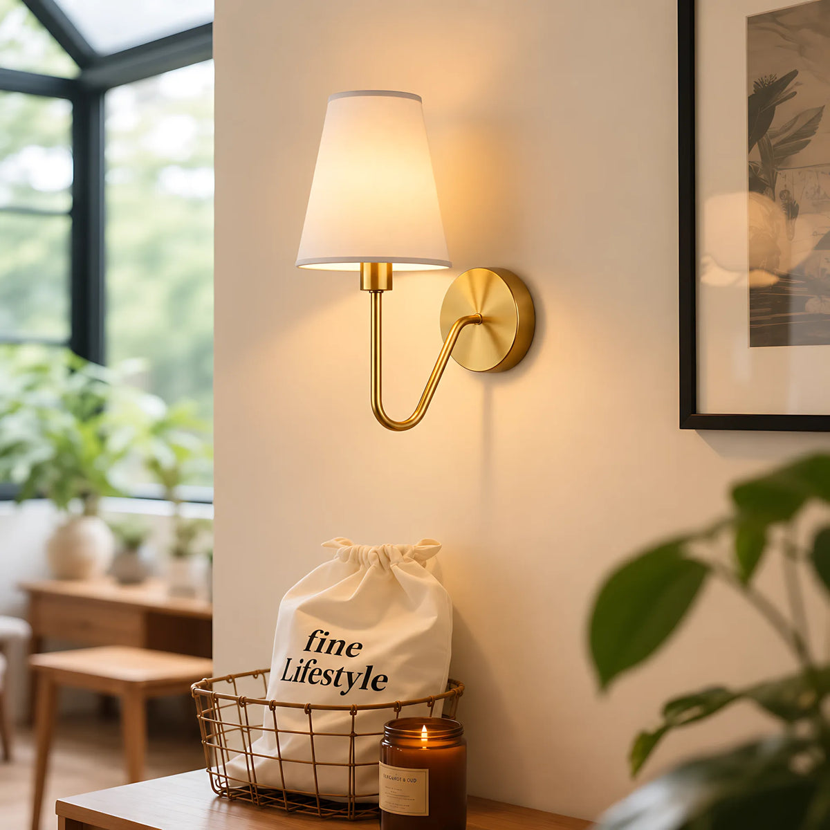 Velmora Fabric Shade Wall Light