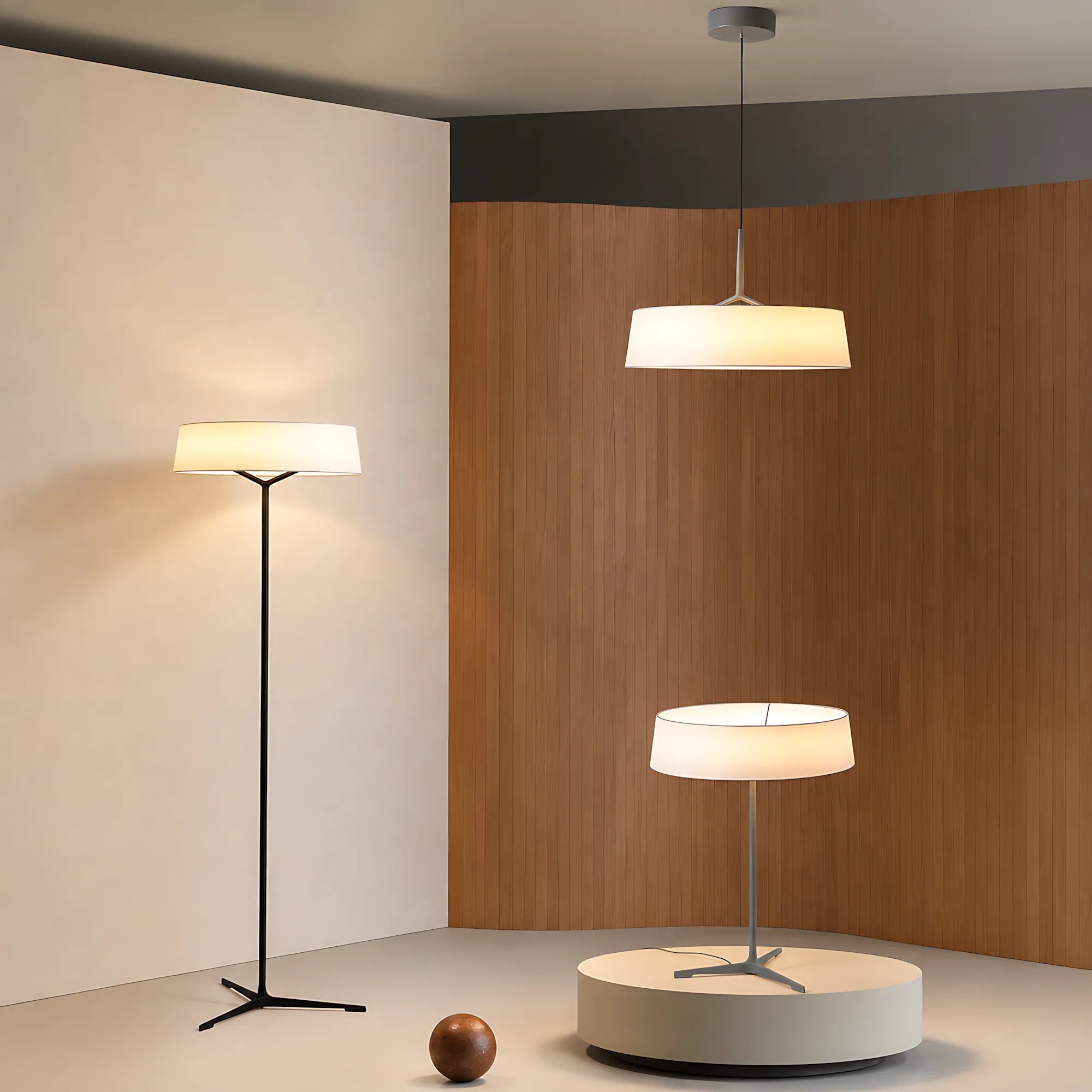 Veyra Modern Minimalist Fabric Shade Floor Lamp