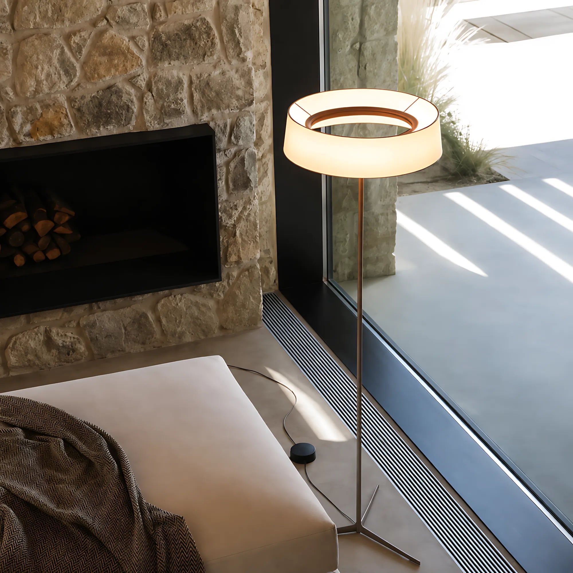 Veyra Modern Minimalist Fabric Shade Floor Lamp
