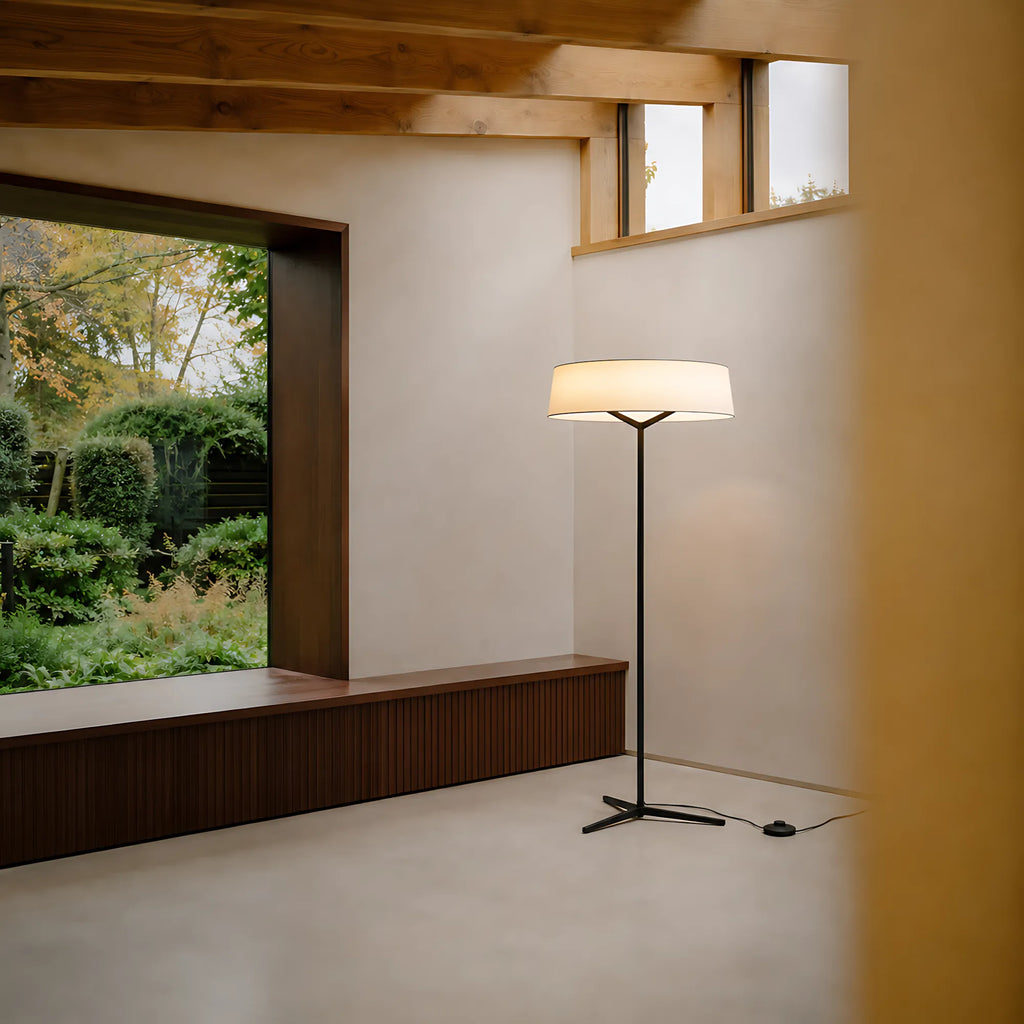 Veyra Modern Minimalist Fabric Shade Floor Lamp