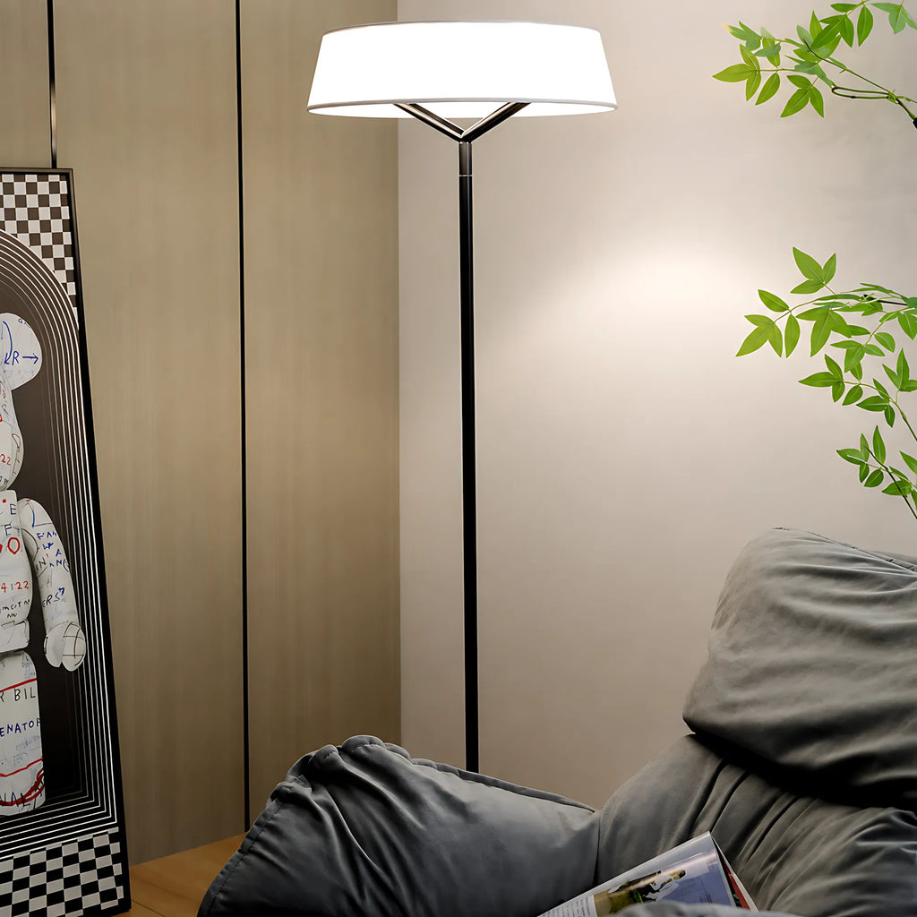 Veyra Modern Minimalist Fabric Shade Floor Lamp