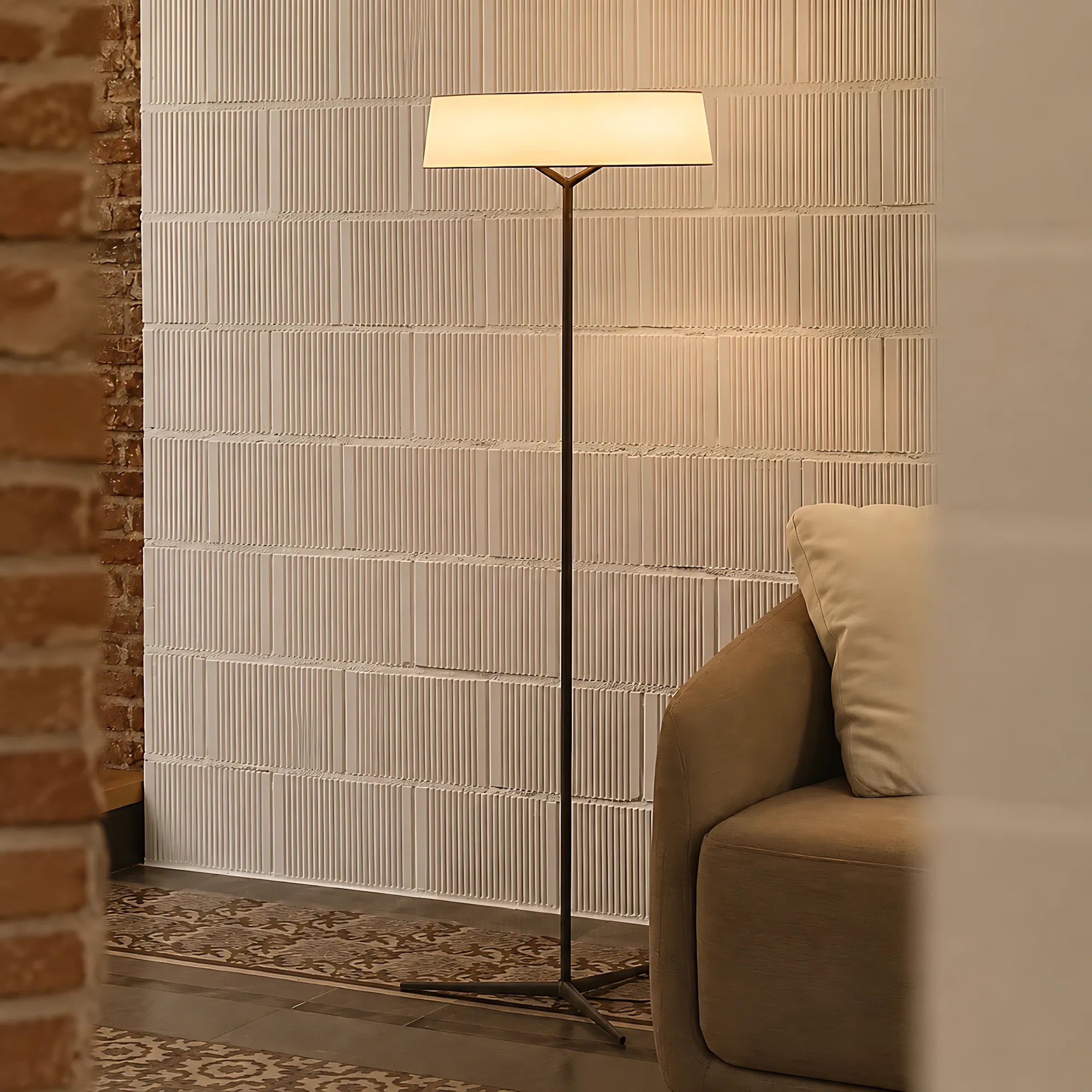 Veyra Modern Minimalist Fabric Shade Floor Lamp