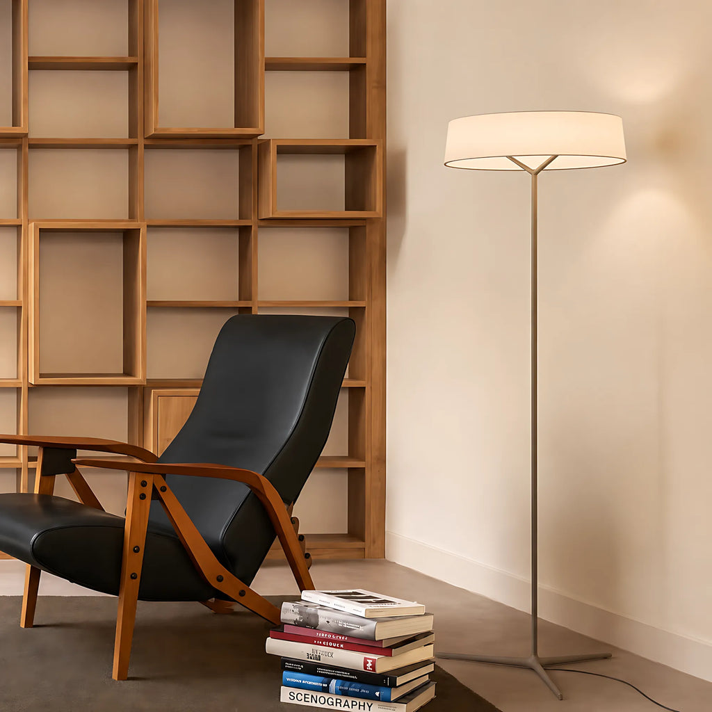 Veyra Modern Minimalist Fabric Shade Floor Lamp