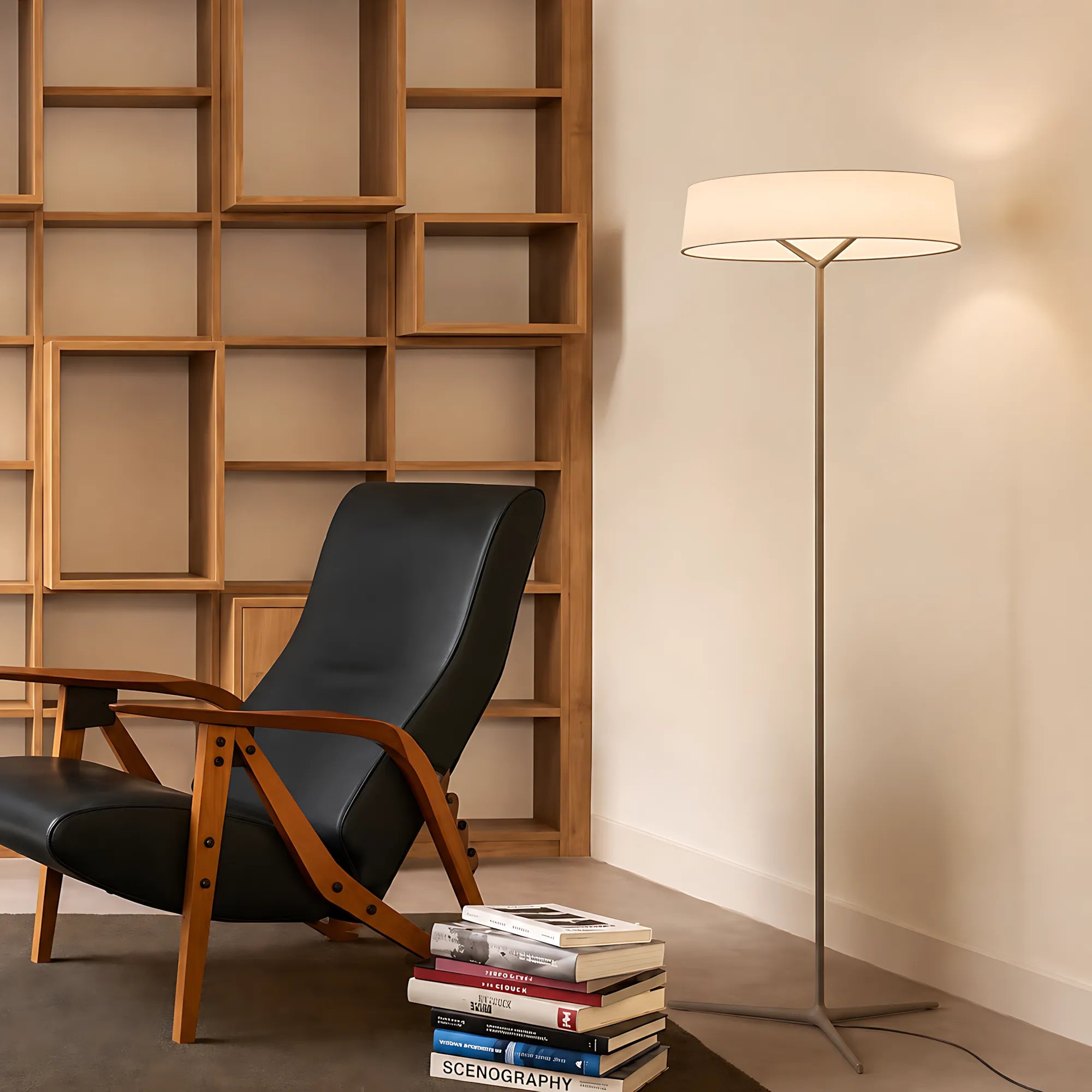 Veyra Modern Minimalist Fabric Shade Floor Lamp
