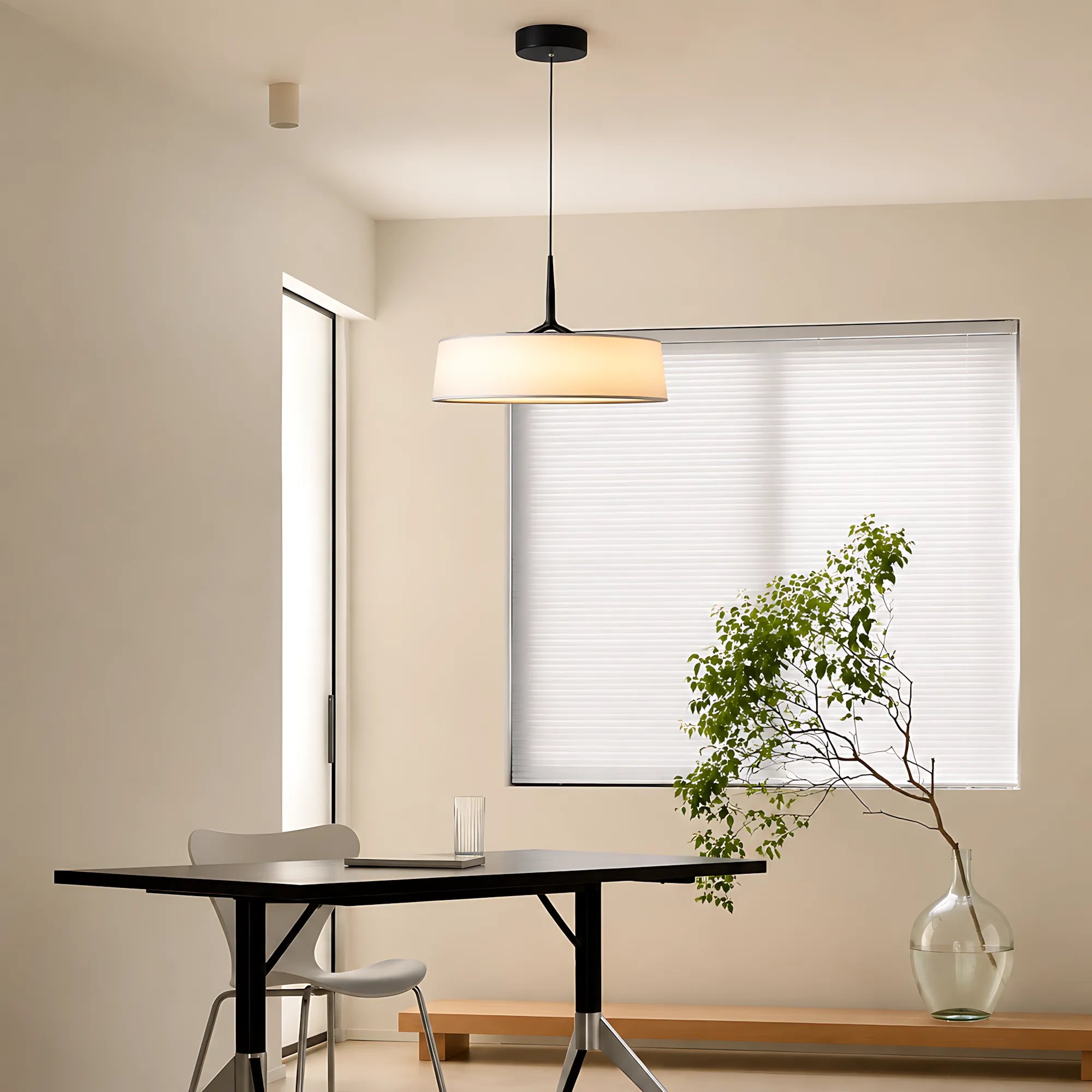 Veyra Modern Minimalist Fabric Shade Pendant Light
