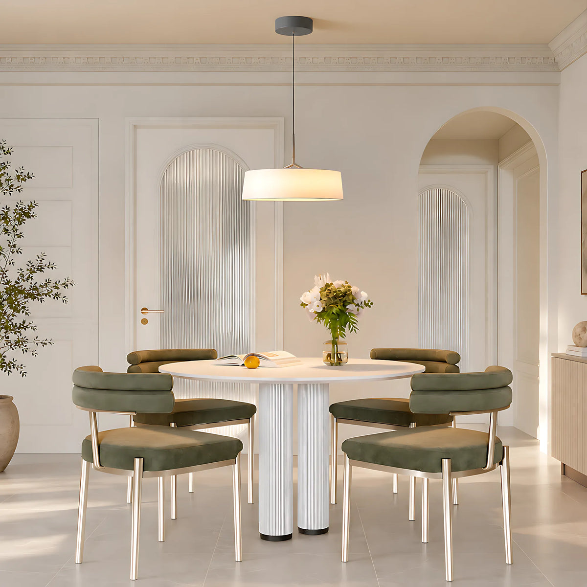 Veyra Modern Minimalist Fabric Shade Pendant Light