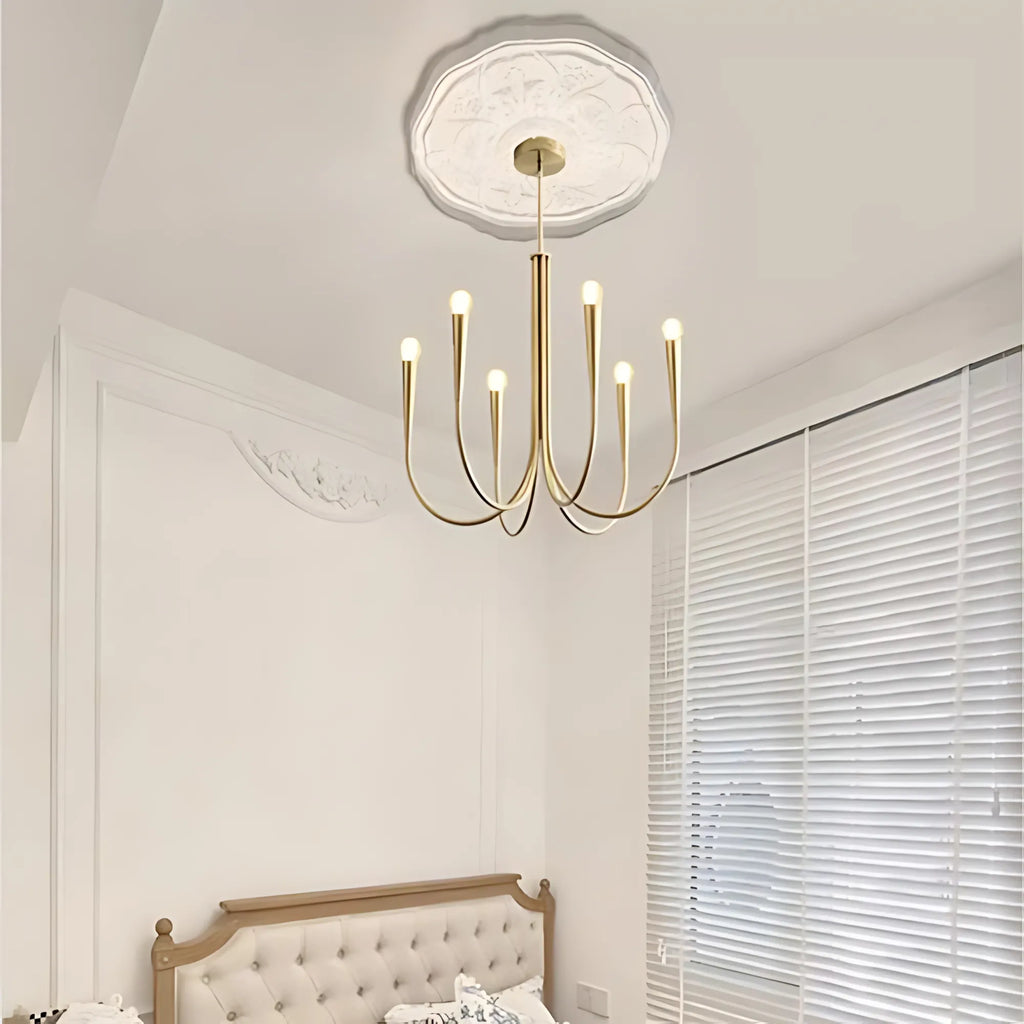 Vintage Curved-Arm Chandelier