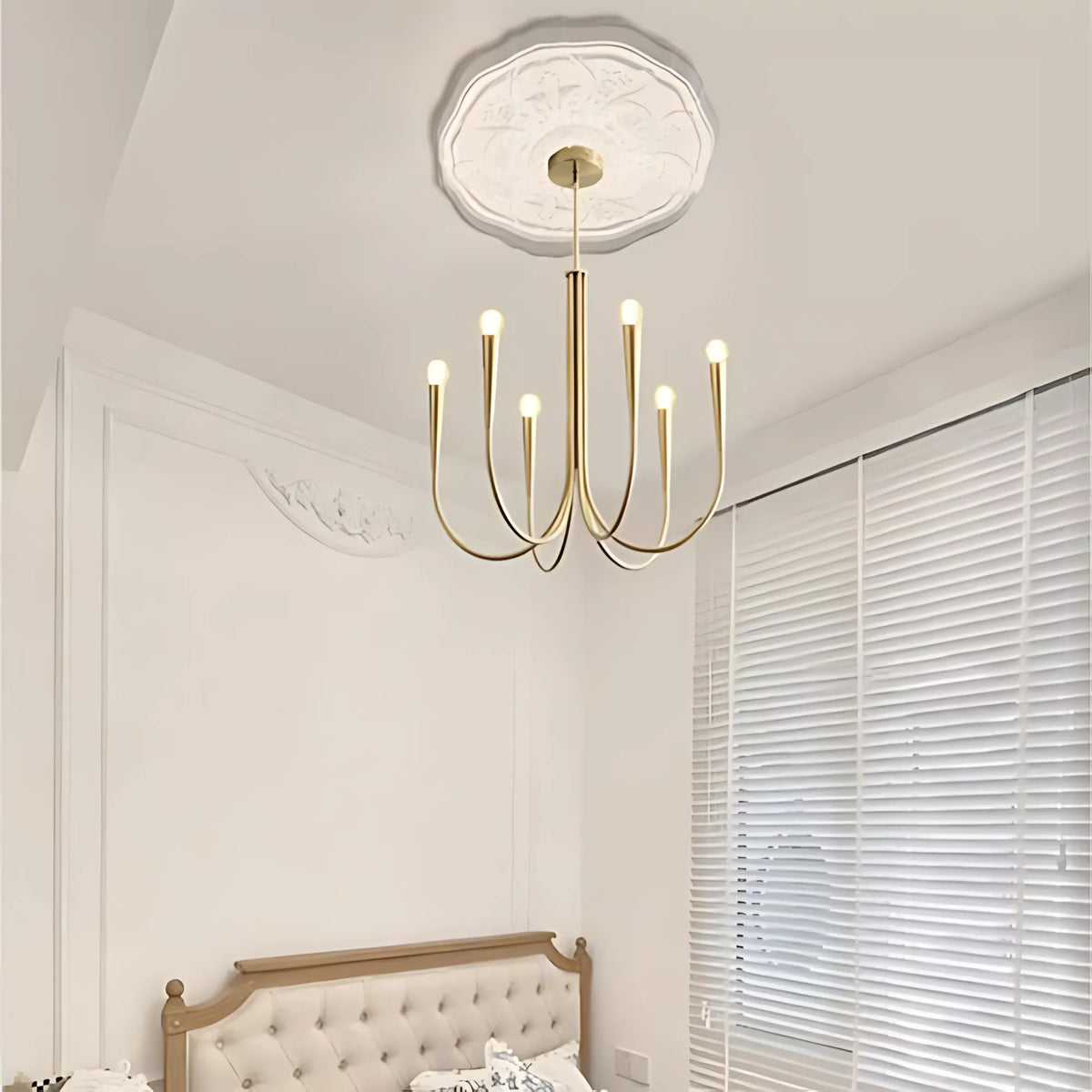 Vintage Curved-Arm Chandelier