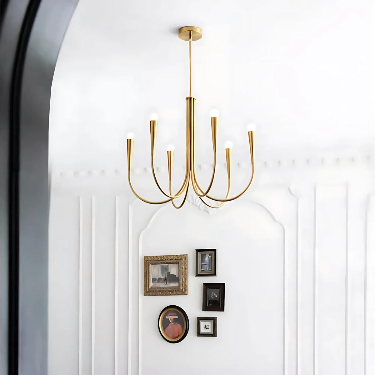 Vintage Curved-Arm Chandelier