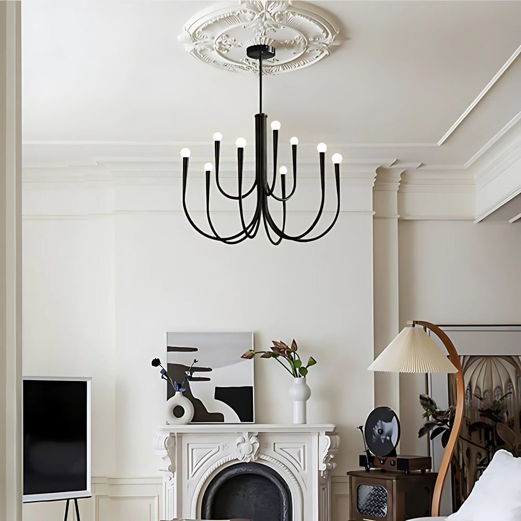 Vintage Curved-Arm Chandelier