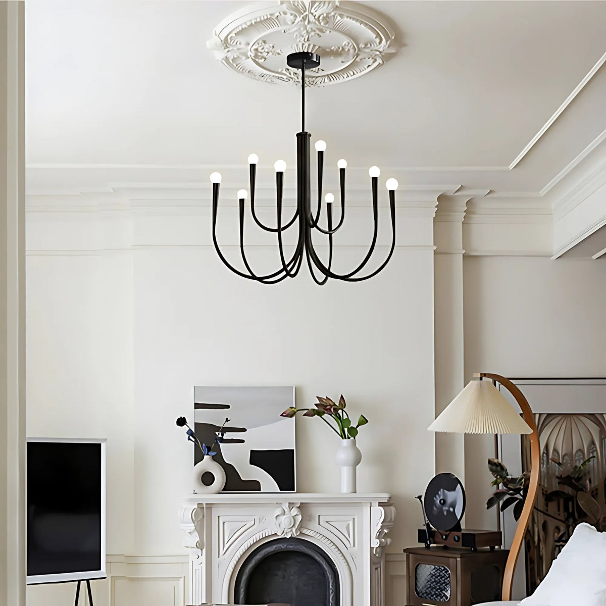 Vintage Curved-Arm Chandelier