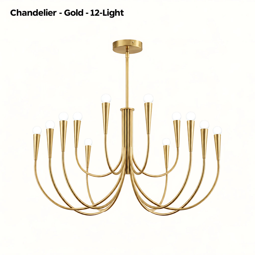 Vintage Curved-Arm Chandelier
