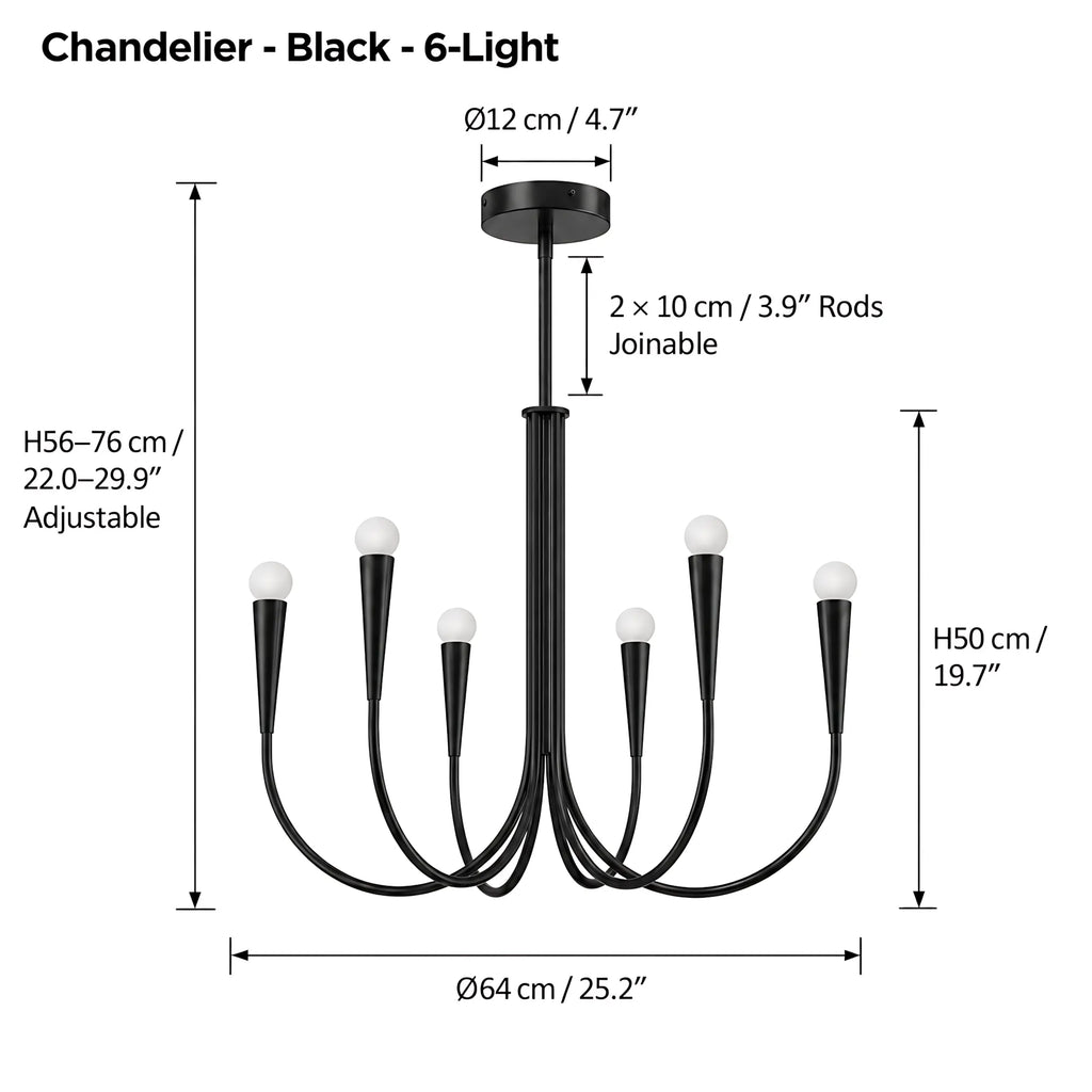 Vintage Curved-Arm Chandelier