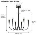Vintage Curved-Arm Chandelier