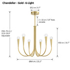 Vintage Curved-Arm Chandelier