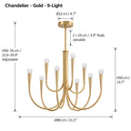 Vintage Curved-Arm Chandelier