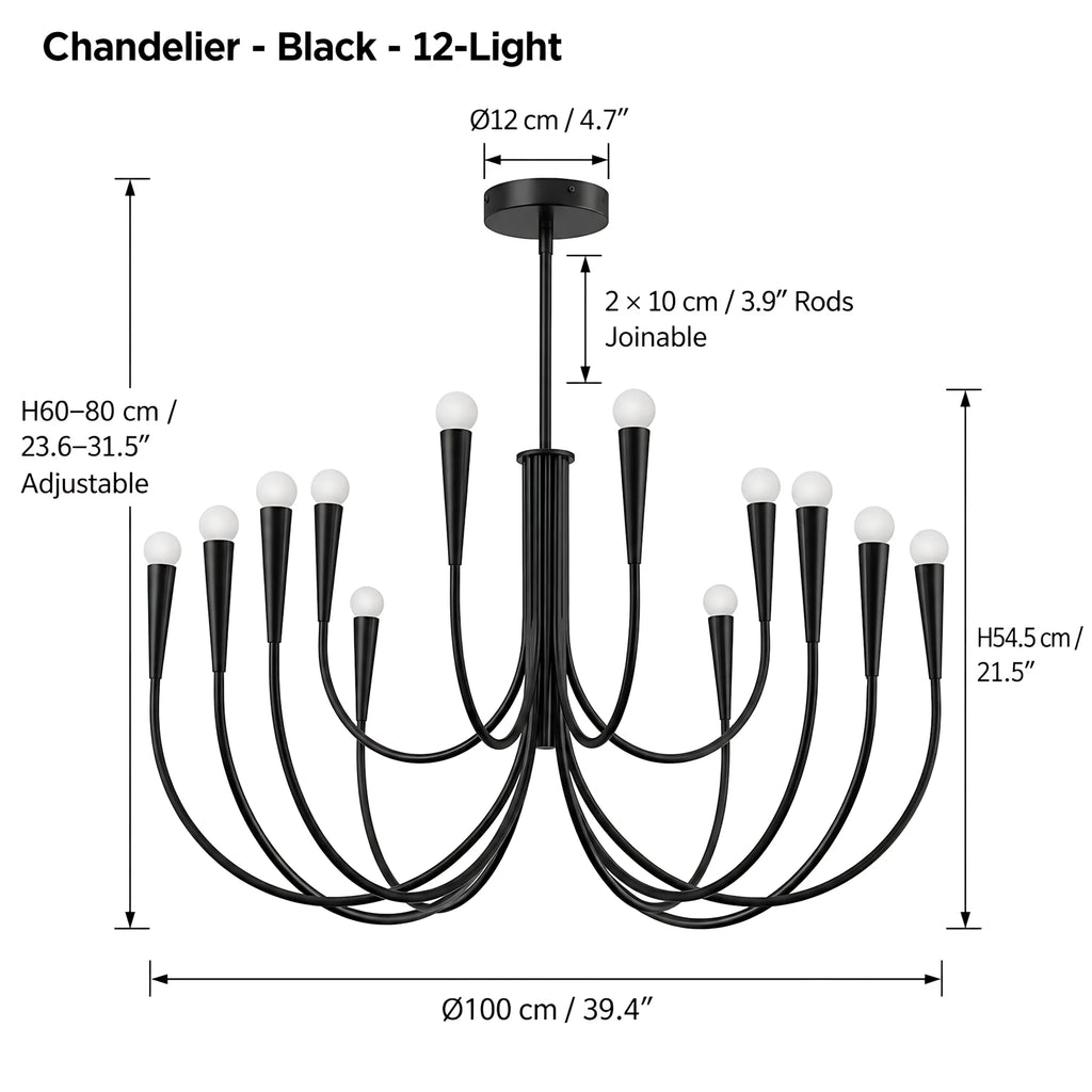Vintage Curved-Arm Chandelier